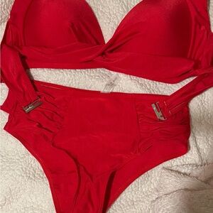 Red bikini with support